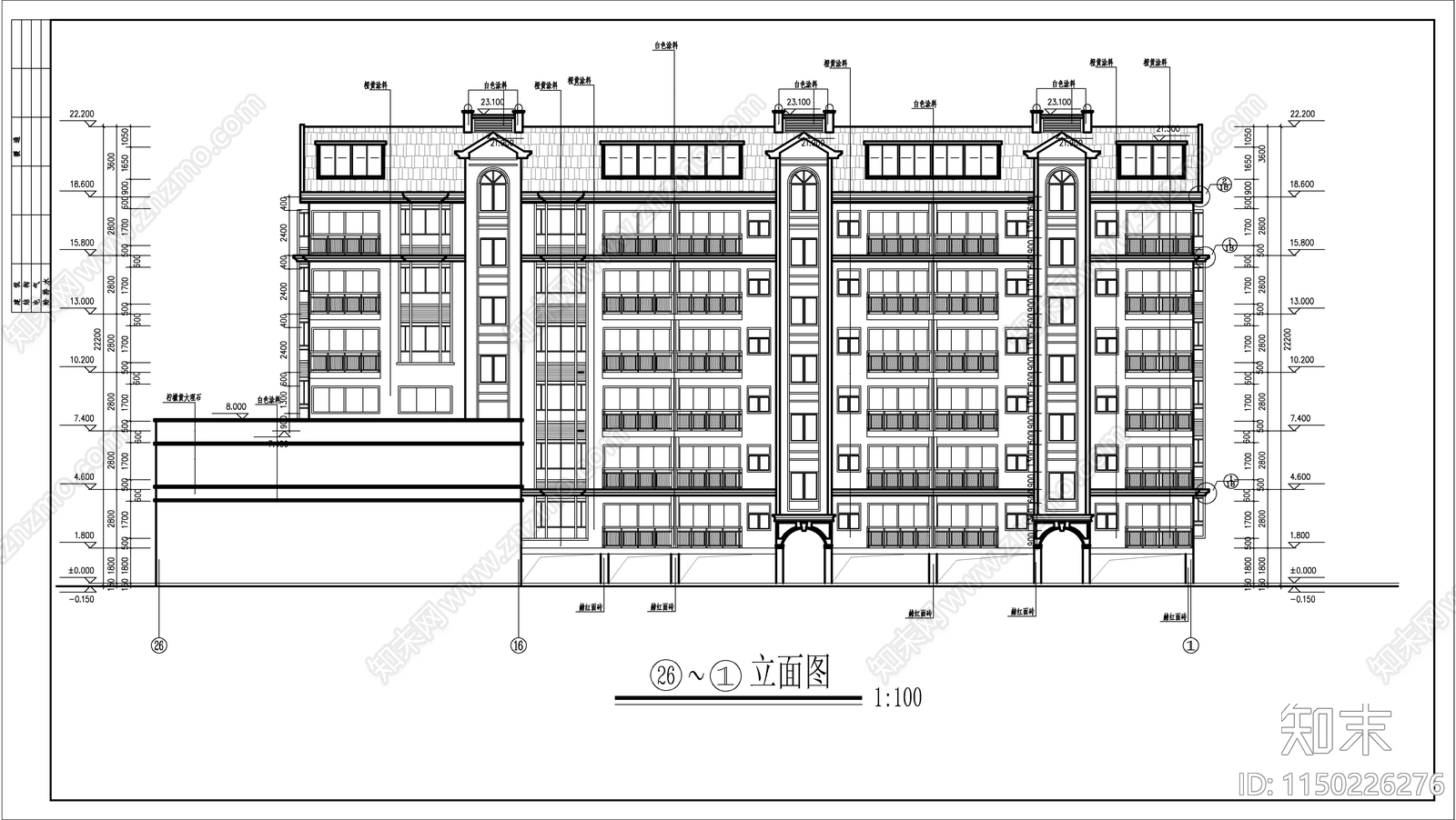 住宅建筑cad施工图下载【ID:1150226276】