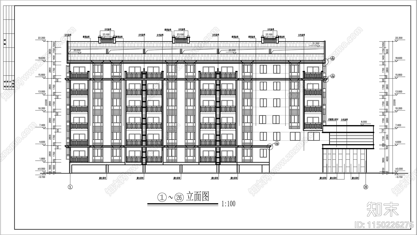 住宅建筑cad施工图下载【ID:1150226276】