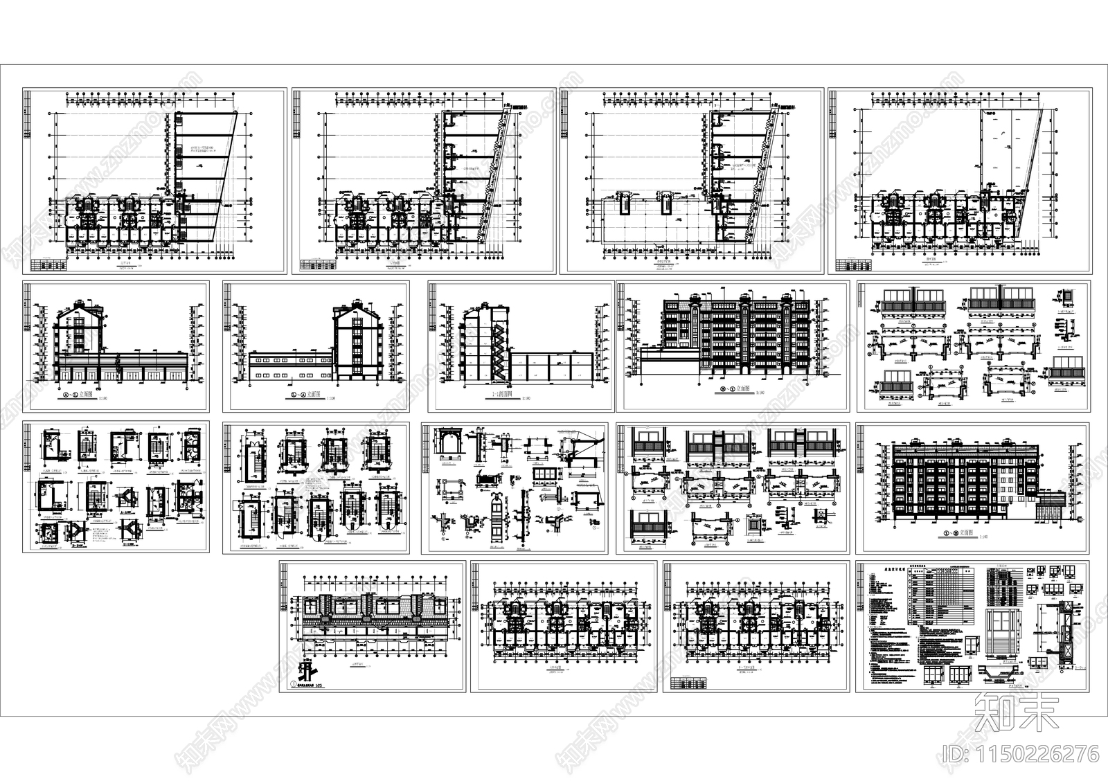 住宅建筑cad施工图下载【ID:1150226276】