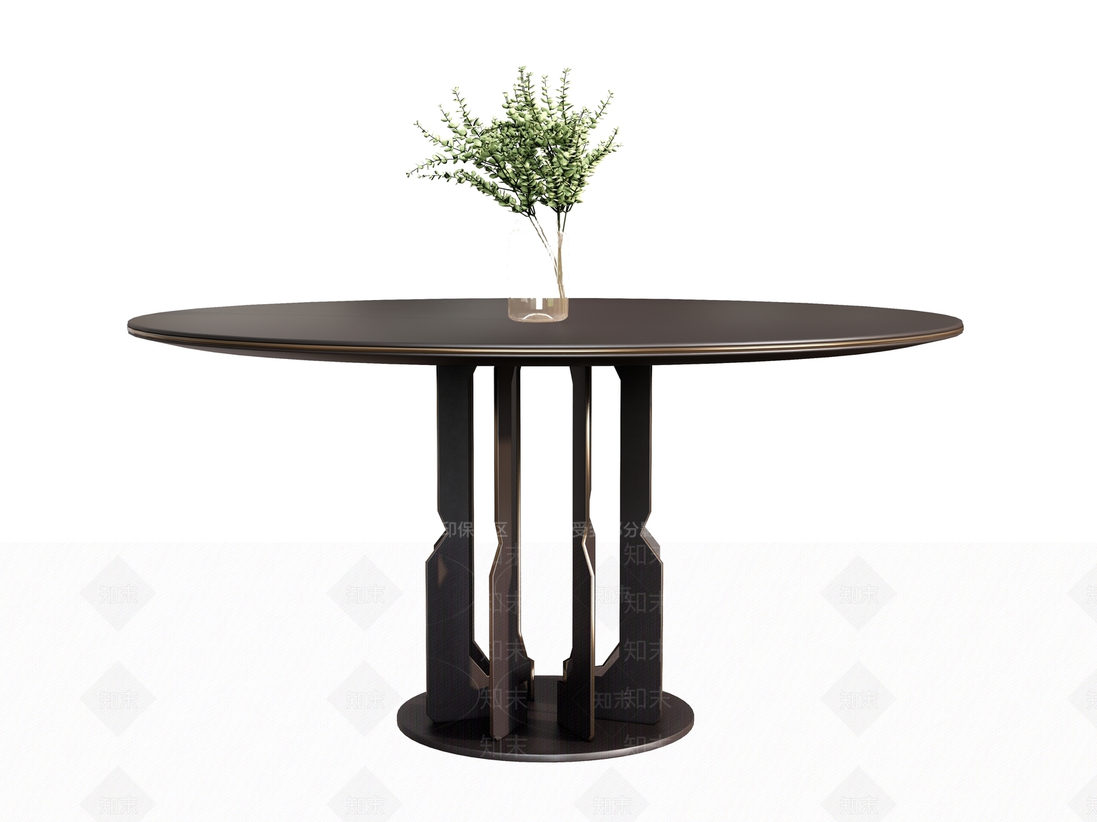 现代餐桌圆桌SU模型下载【ID:1150226641】