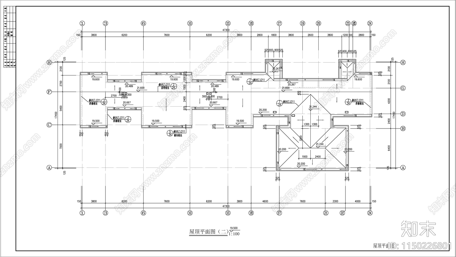 小高层住宅建筑cad施工图下载【ID:1150226801】