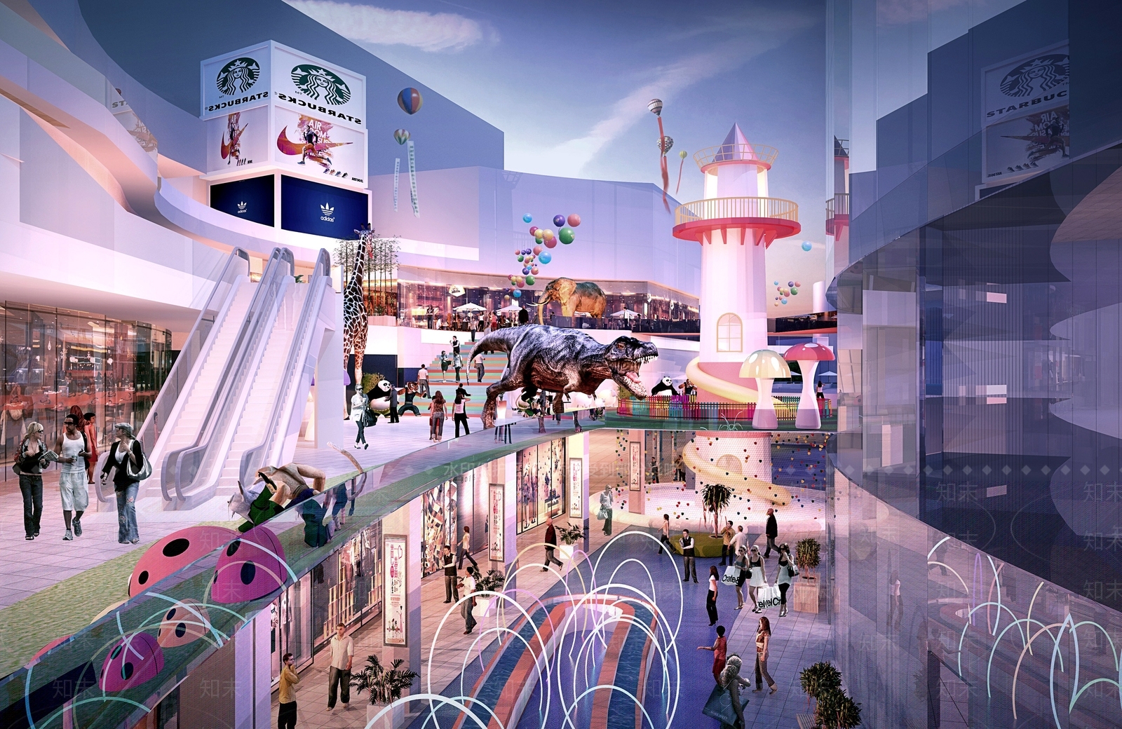 现代商场过道3D模型下载【ID:1150232878】