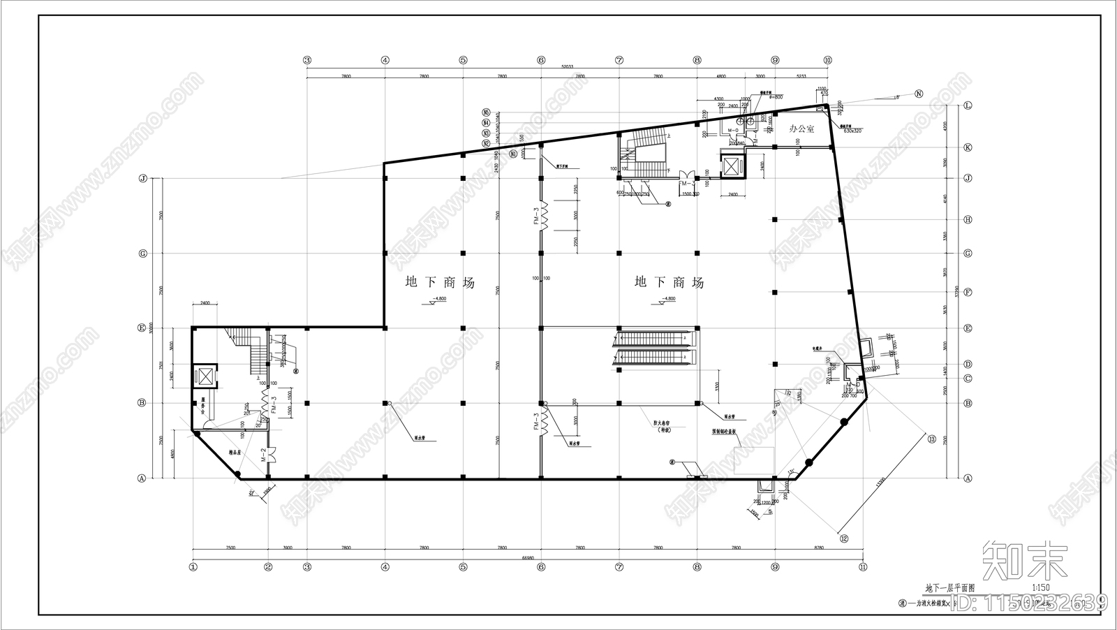 某商厦办公综合楼建筑cad施工图下载【ID:1150232639】