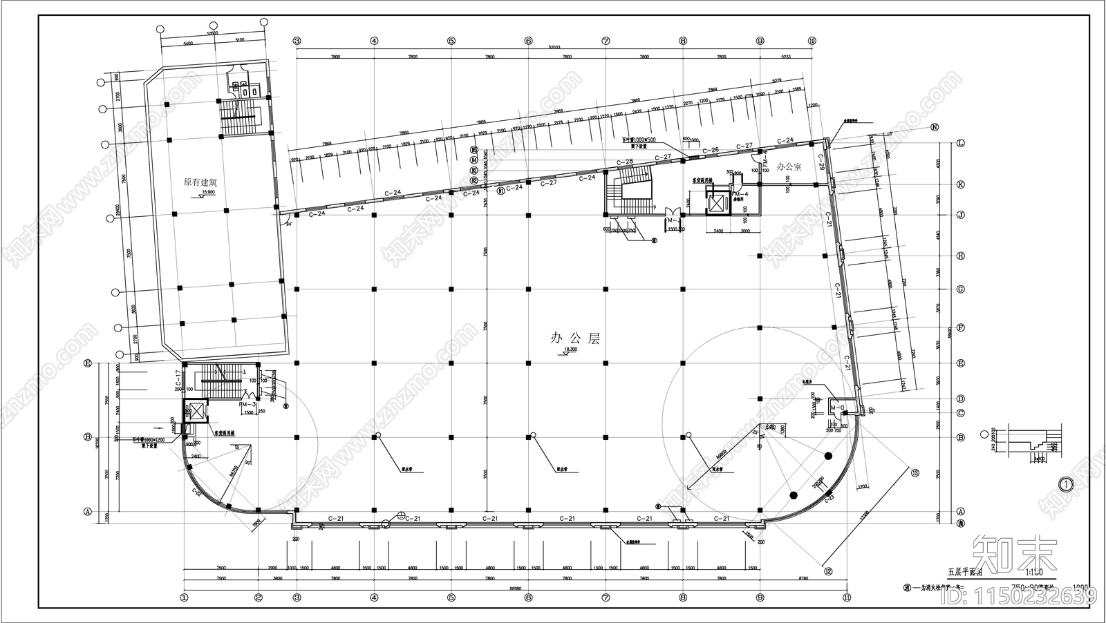 某商厦办公综合楼建筑cad施工图下载【ID:1150232639】