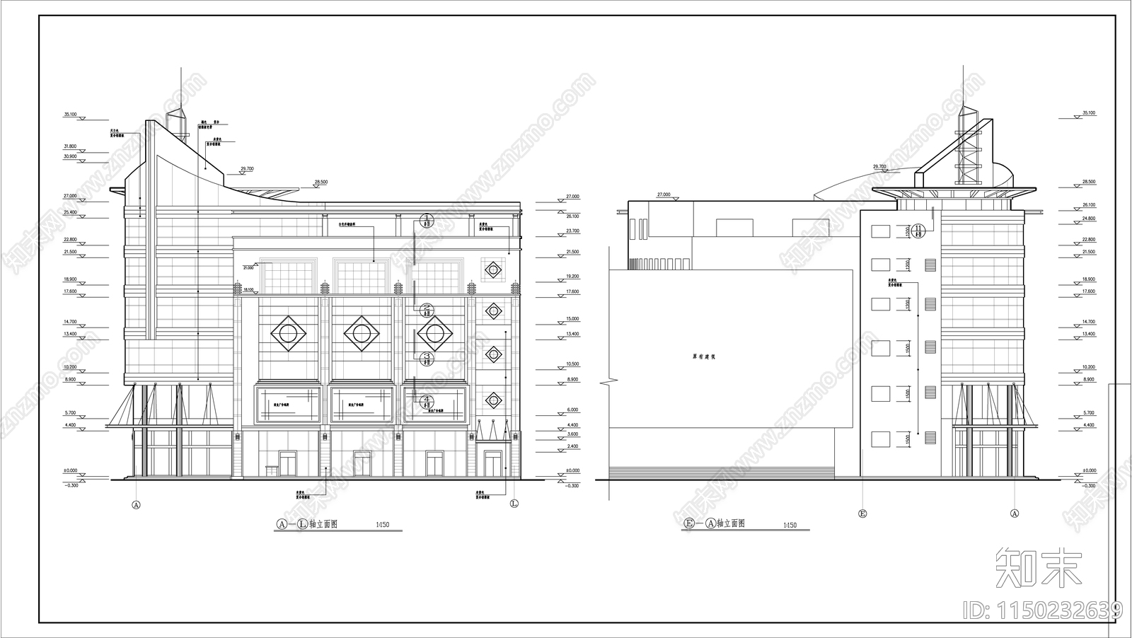 某商厦办公综合楼建筑cad施工图下载【ID:1150232639】