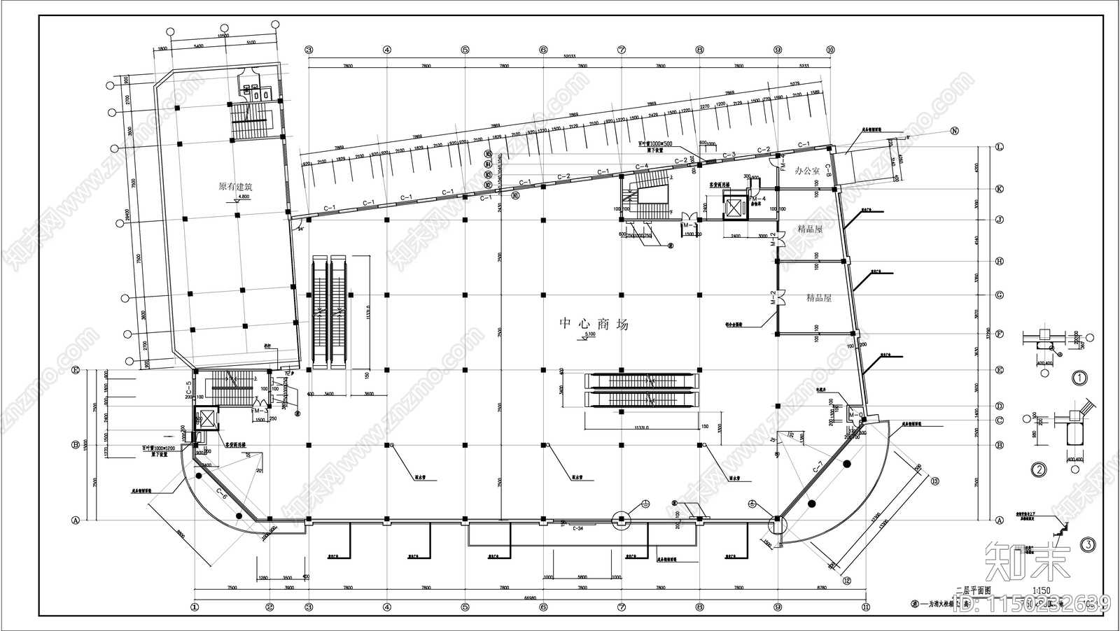 某商厦办公综合楼建筑cad施工图下载【ID:1150232639】