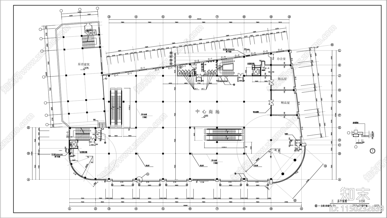 某商厦办公综合楼建筑cad施工图下载【ID:1150232639】