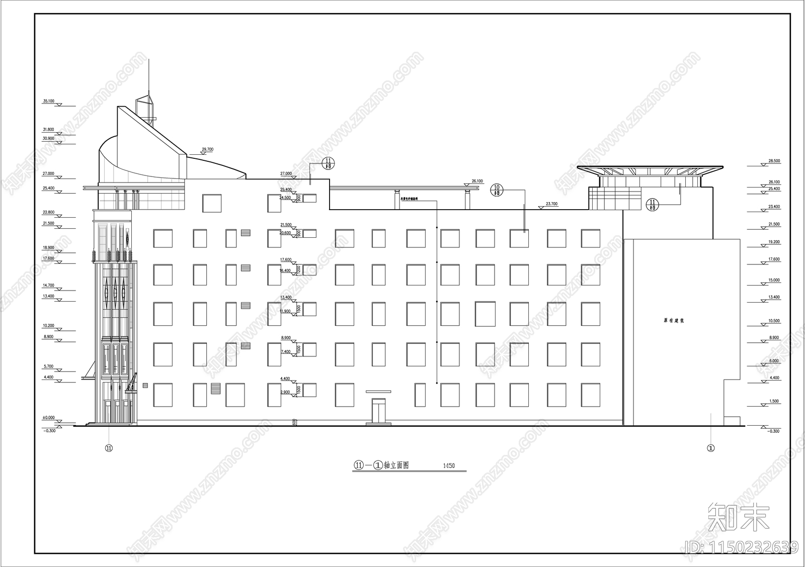 某商厦办公综合楼建筑cad施工图下载【ID:1150232639】