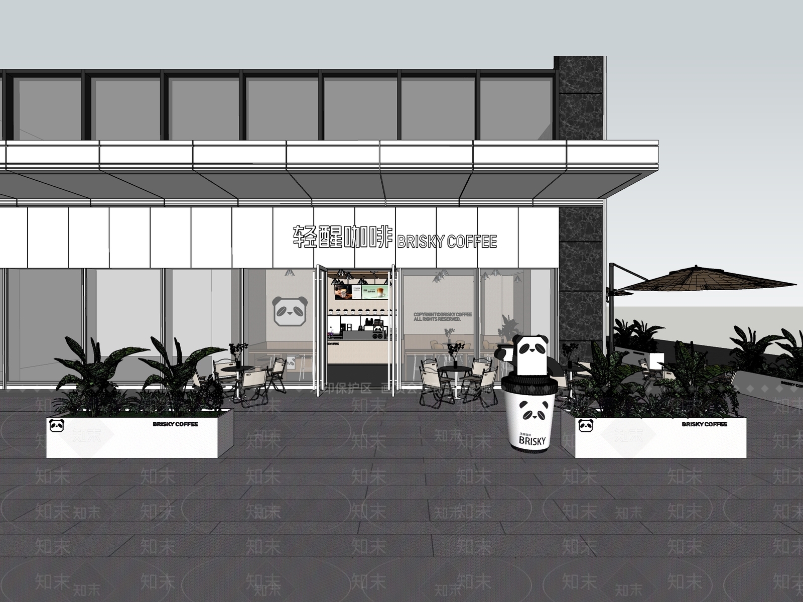 现代奶茶店SU模型下载【ID:1150233080】