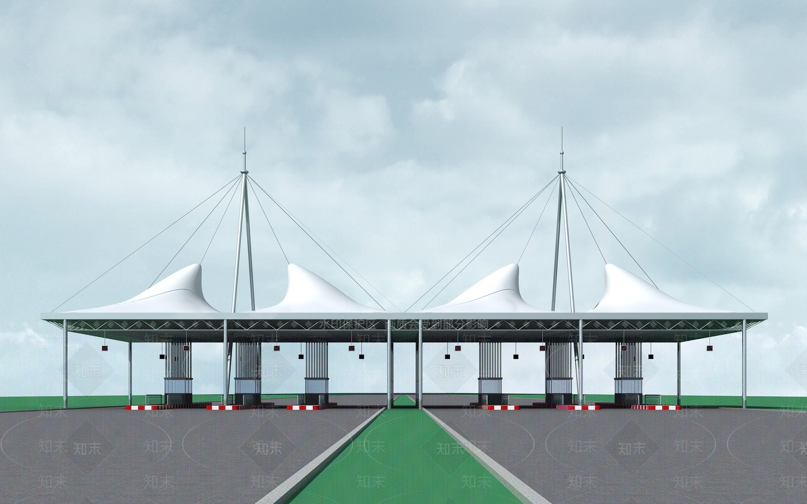 现代收费站3D模型下载【ID:1150233377】