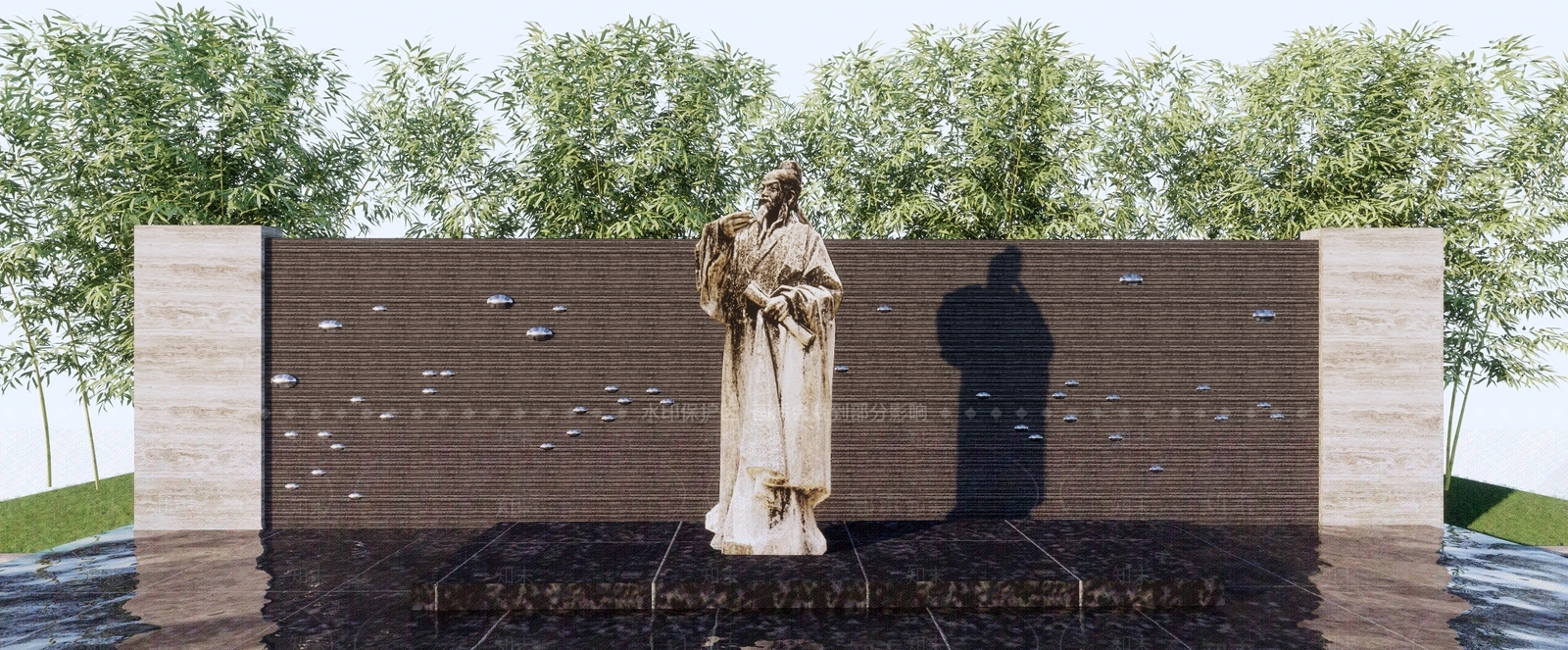 中式人物雕塑SU模型下载【ID:1150236827】