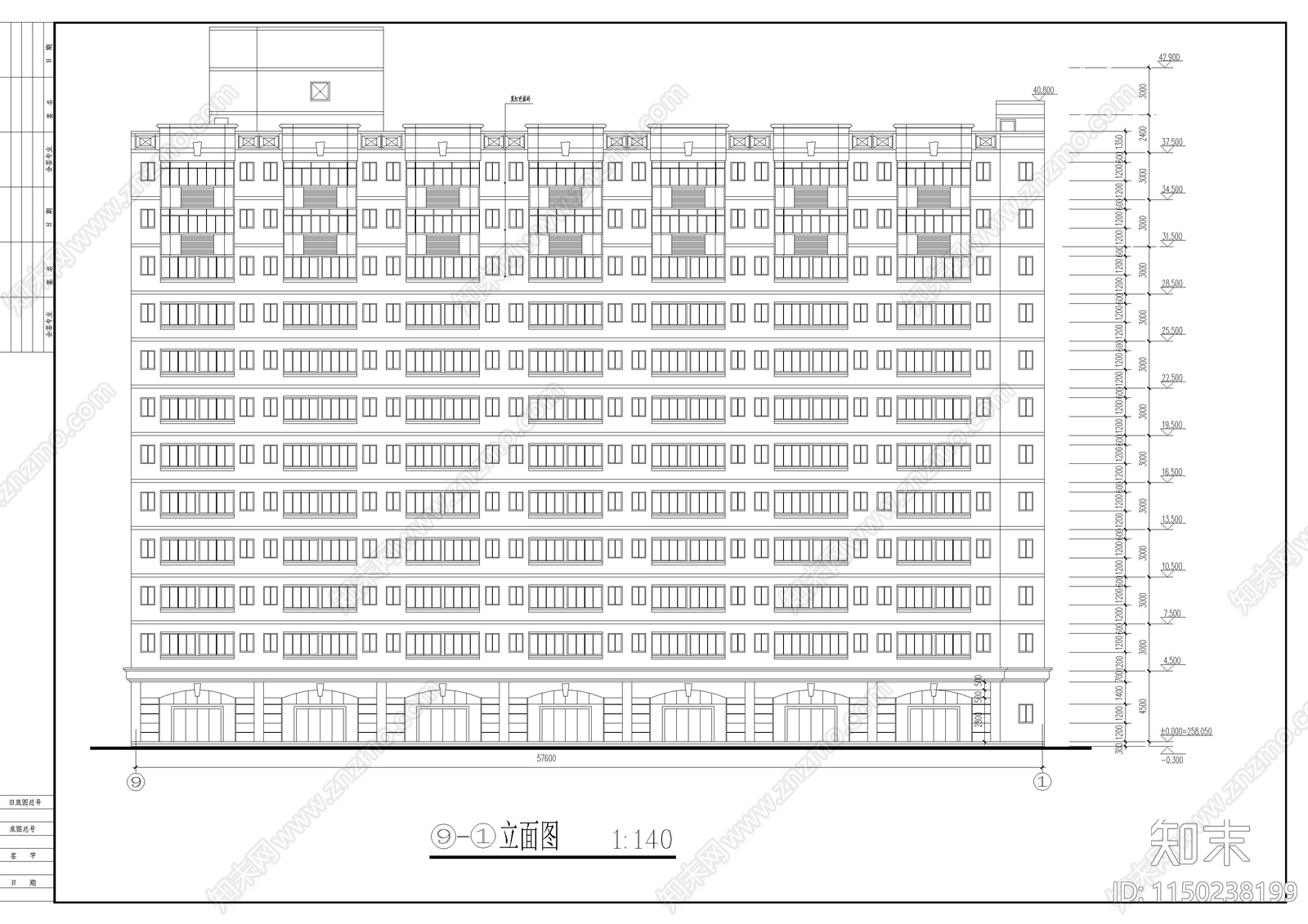 12层学生宿舍方案cad施工图下载【ID:1150238199】