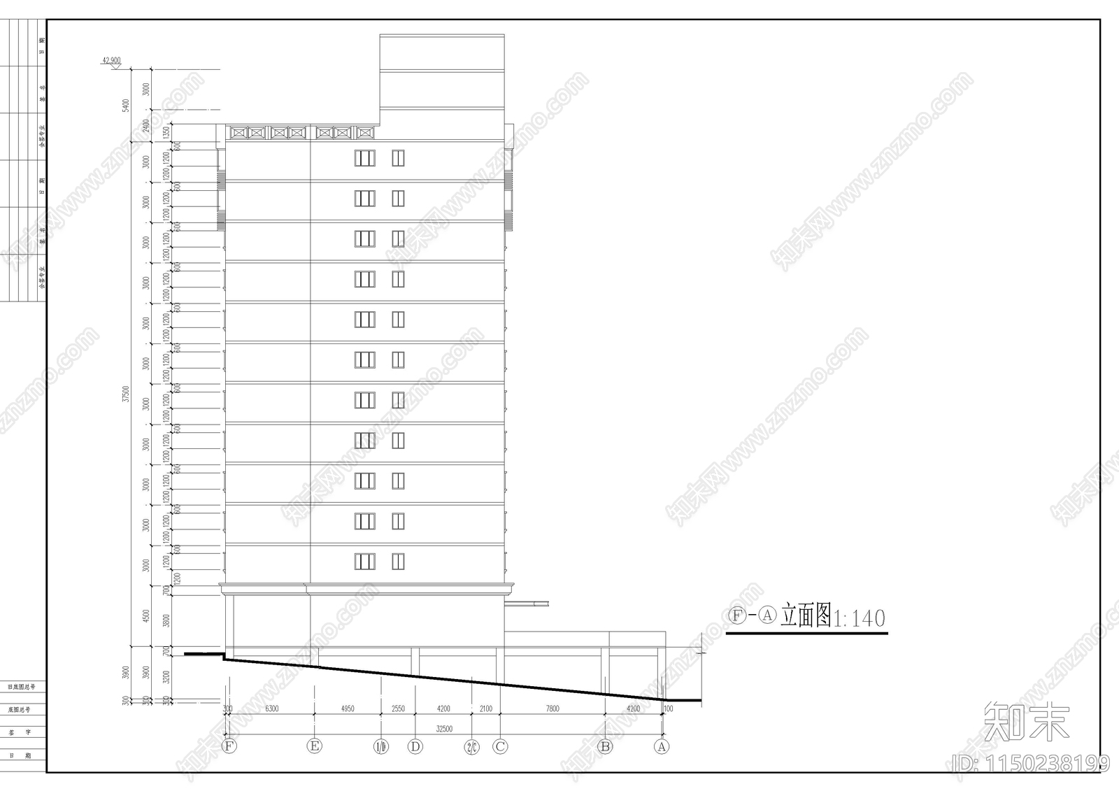 12层学生宿舍方案cad施工图下载【ID:1150238199】