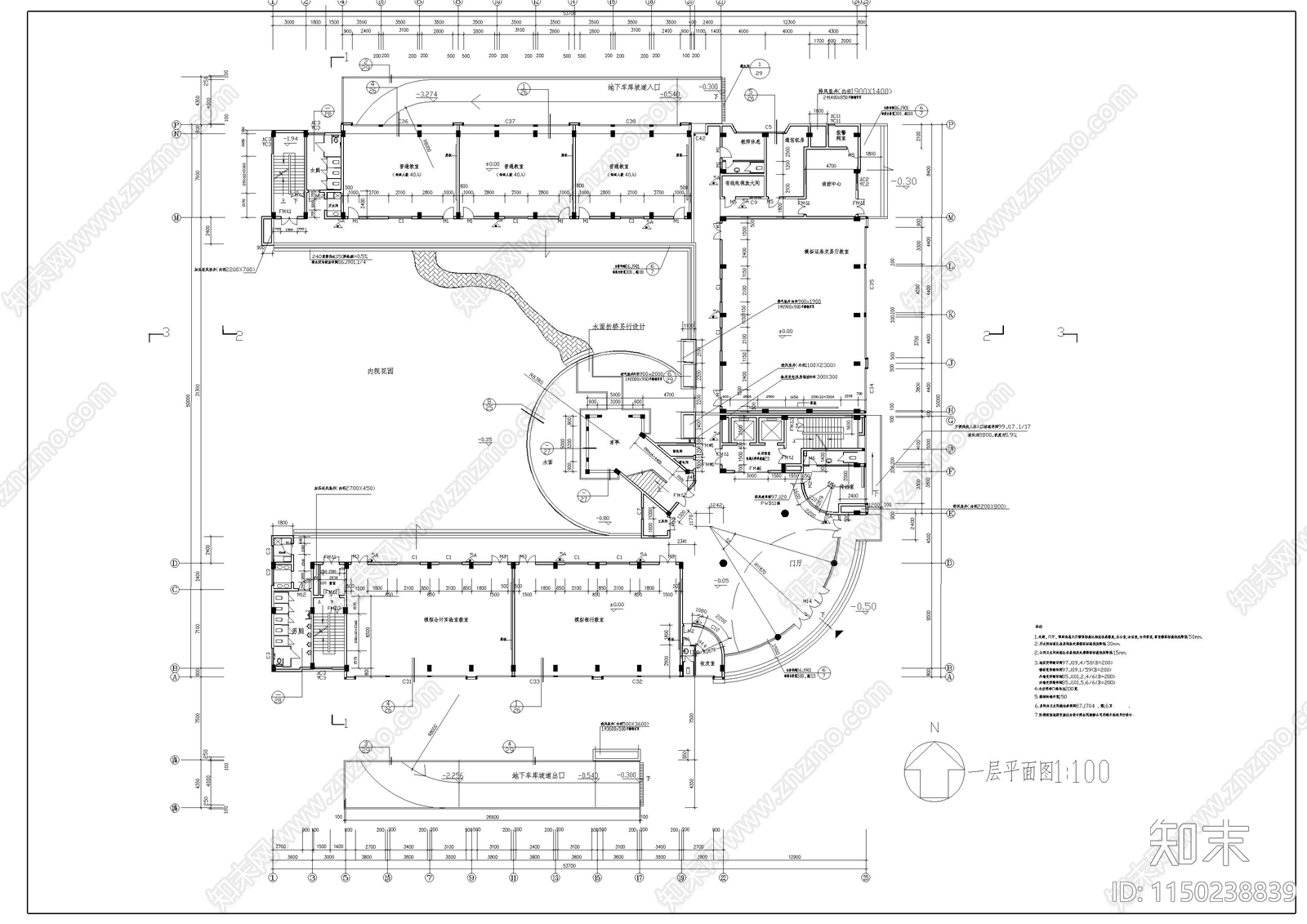 大学高层教学综合楼cad施工图下载【ID:1150238839】