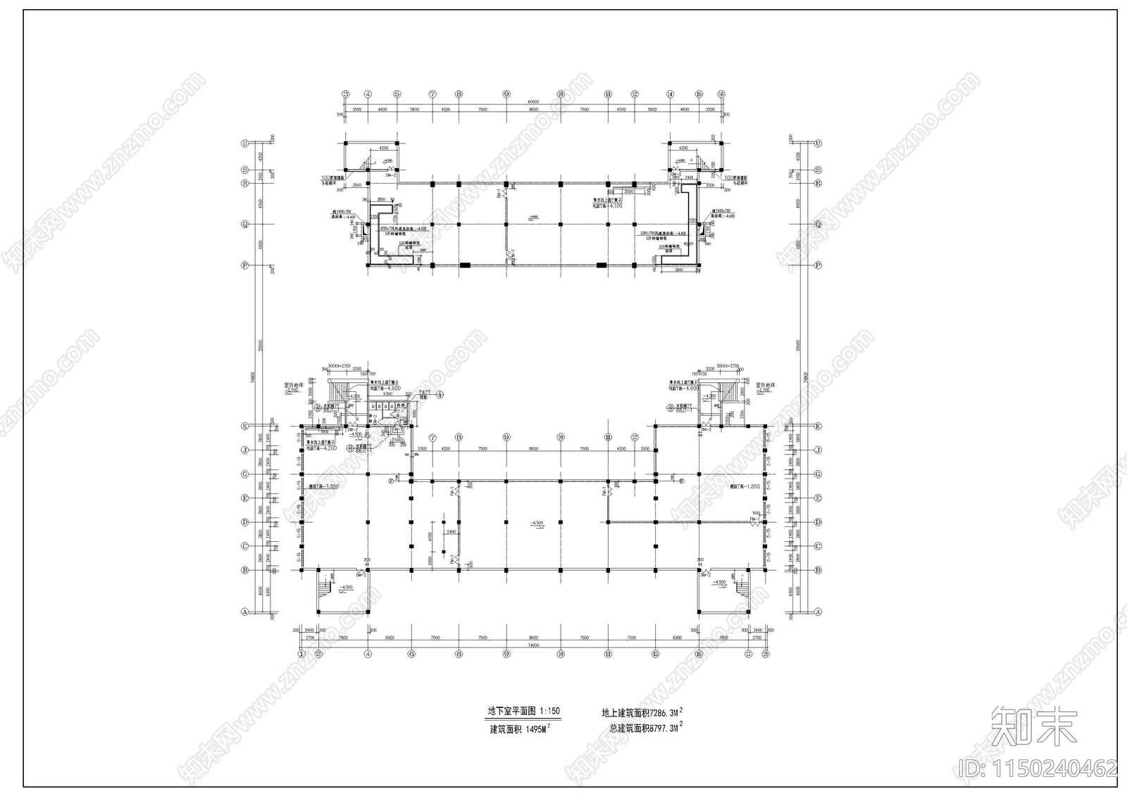 大学礼堂建筑cad施工图下载【ID:1150240462】