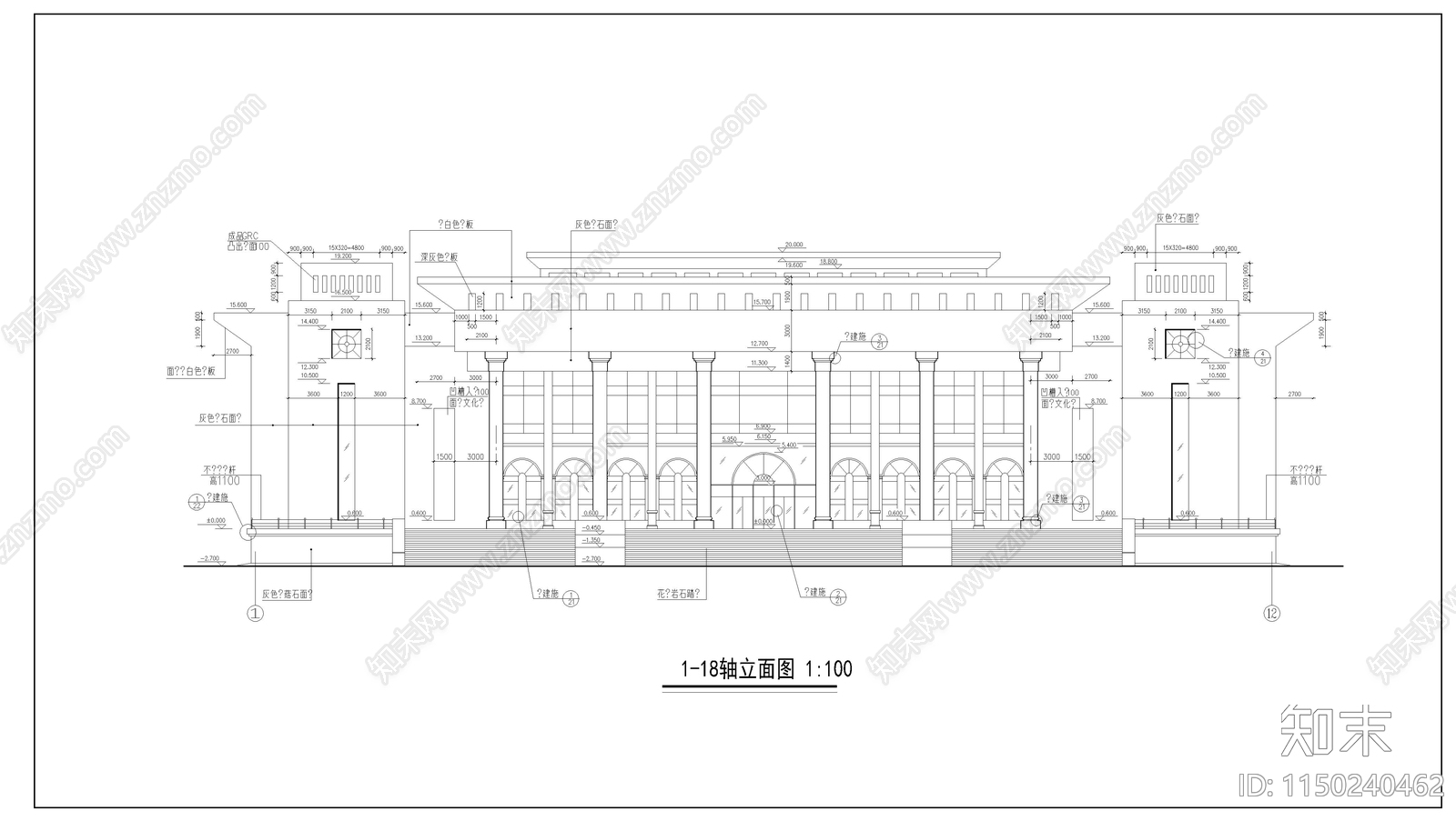 大学礼堂建筑cad施工图下载【ID:1150240462】