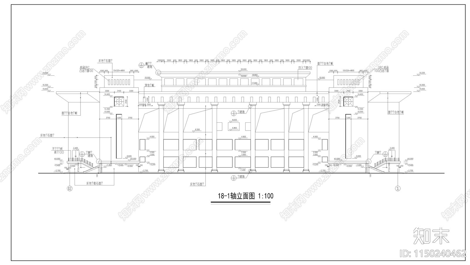 大学礼堂建筑cad施工图下载【ID:1150240462】