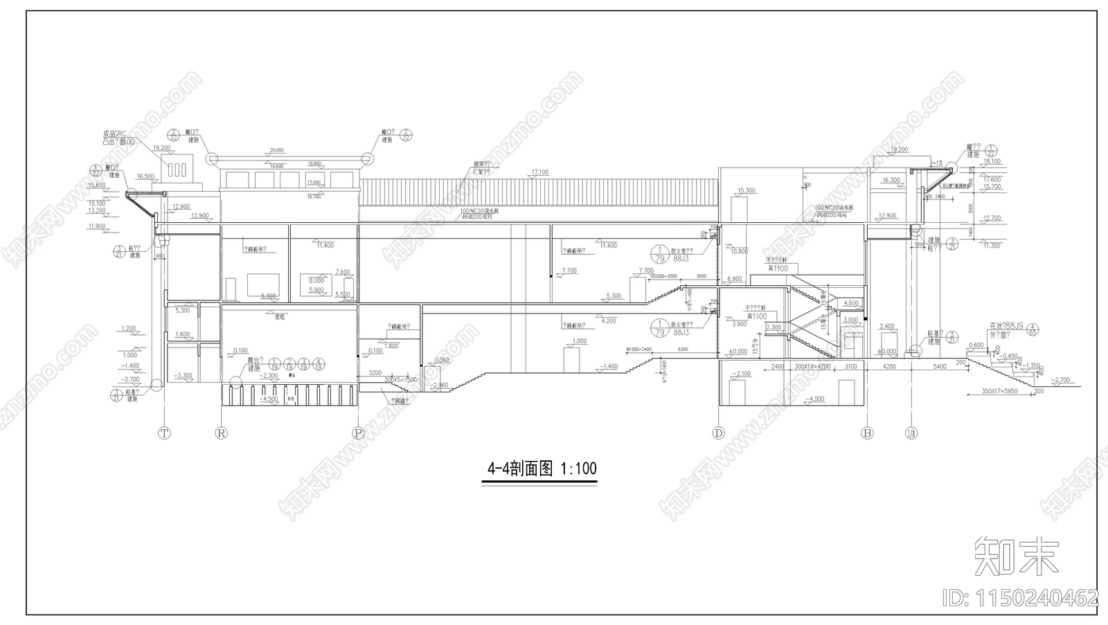 大学礼堂建筑cad施工图下载【ID:1150240462】