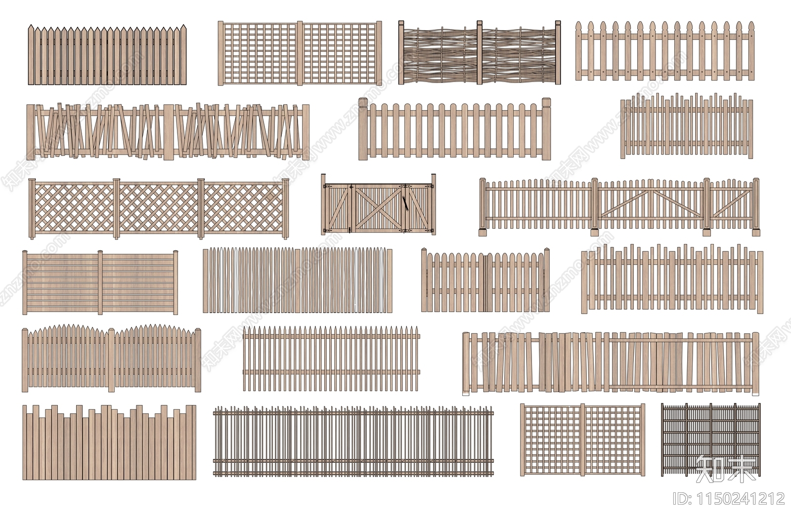 乡村户外栅栏施工图下载【ID:1150241212】