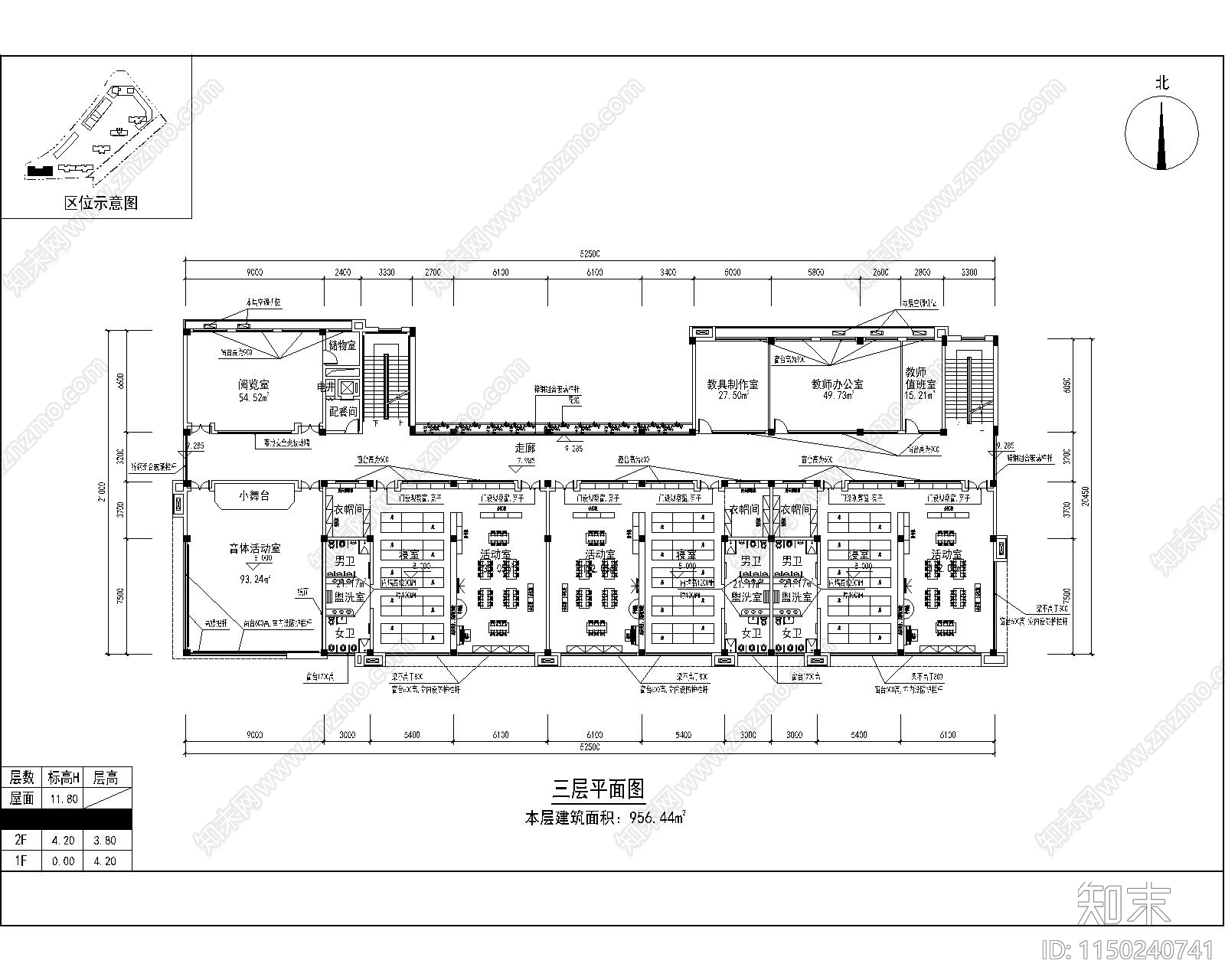 9班幼儿园平面图施工图下载【ID:1150240741】