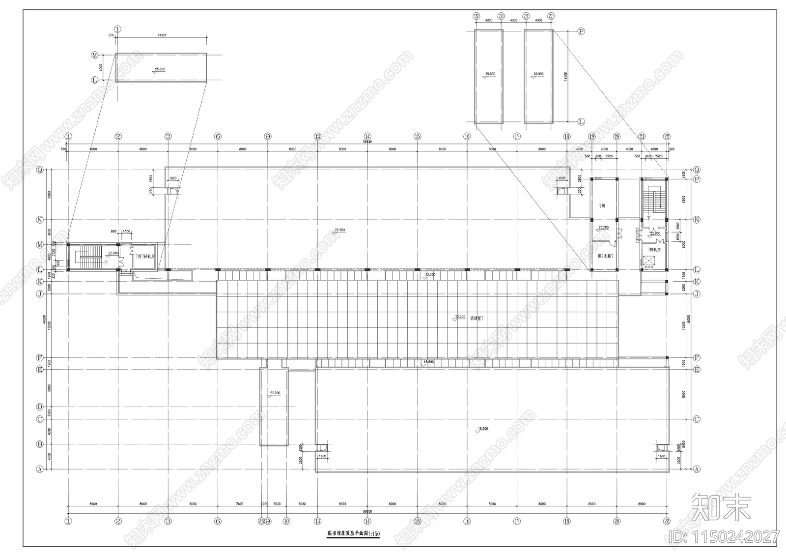 大学图书馆建筑方案cad施工图下载【ID:1150242027】