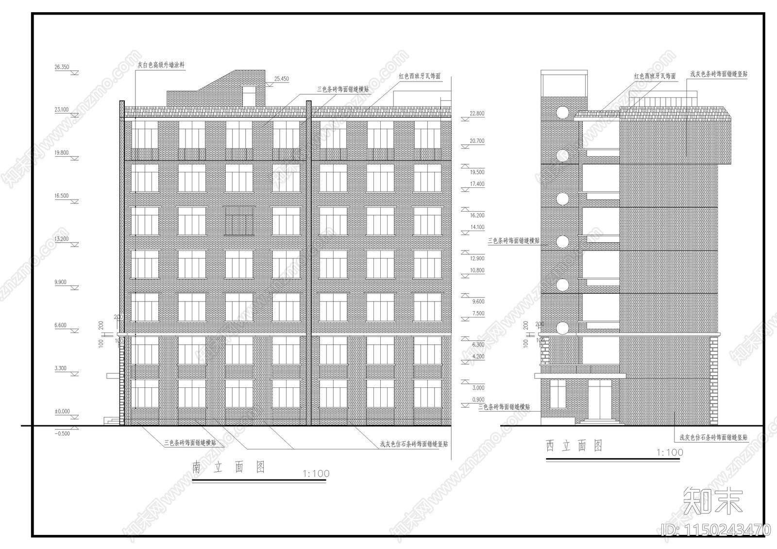 大学学生宿舍建筑cad施工图下载【ID:1150243470】