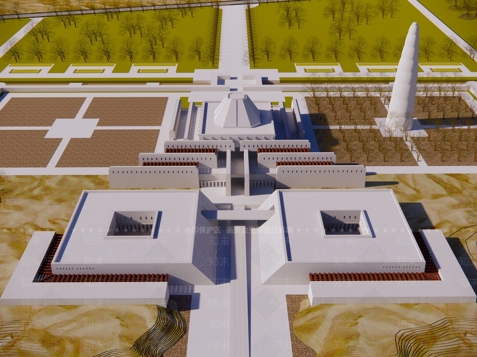 现代历史博物馆建筑SU模型下载【ID:1150243608】