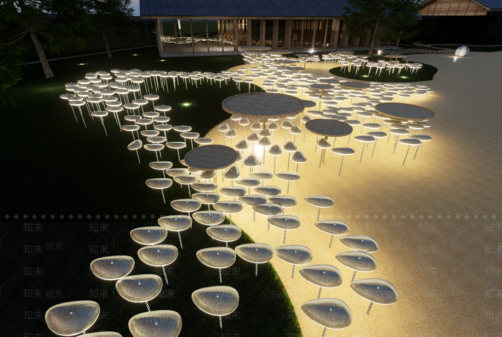 现代发光景观灯具SU模型下载【ID:1150243743】