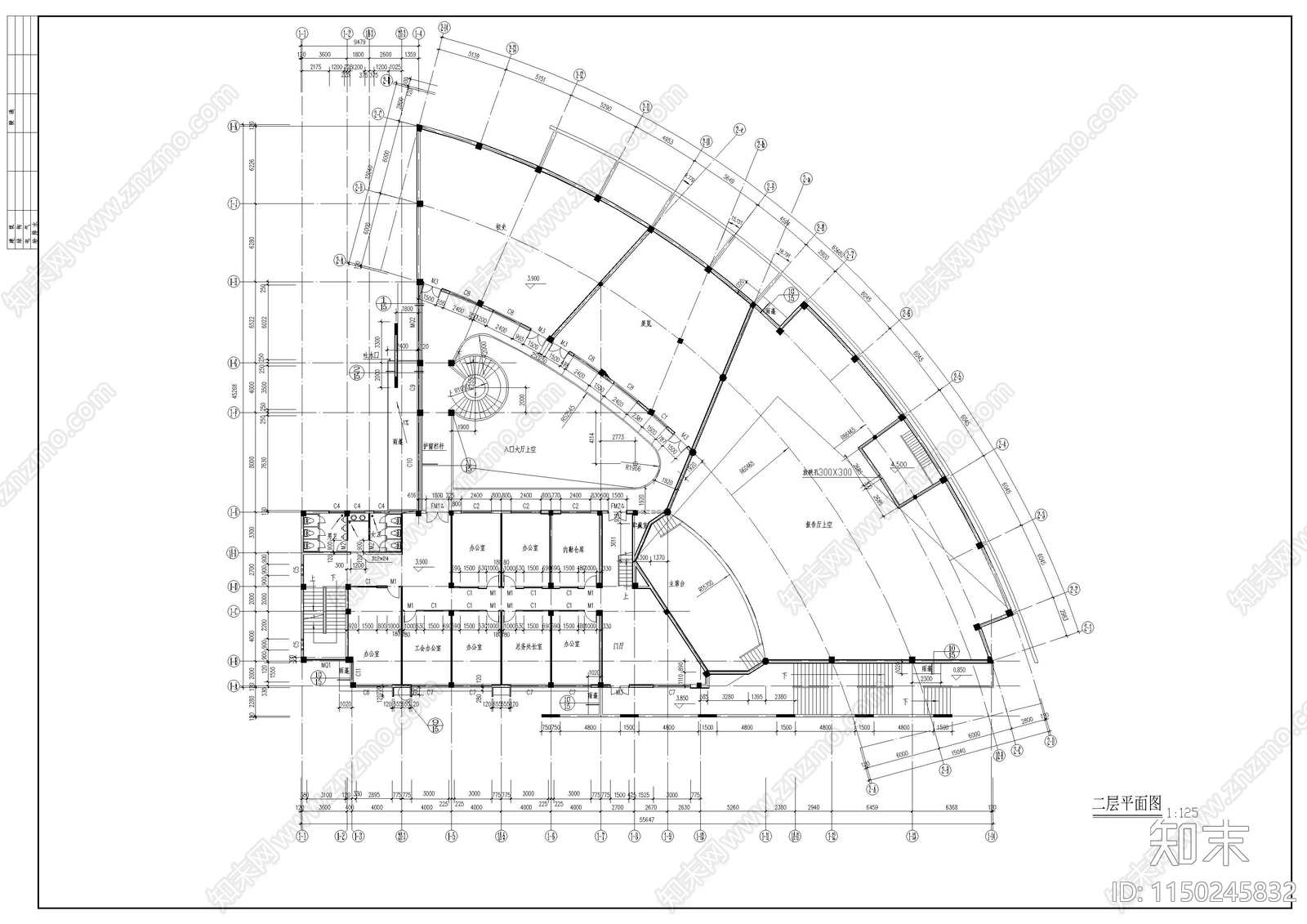 高校建筑cad施工图下载【ID:1150245832】