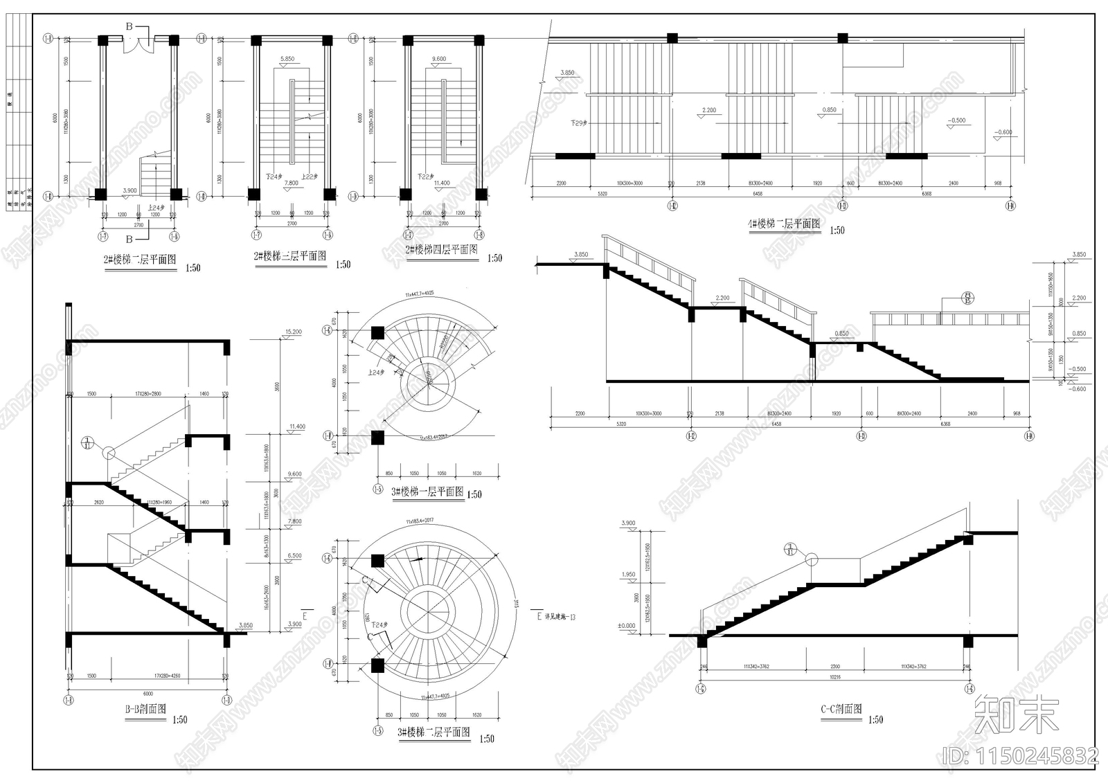 高校建筑cad施工图下载【ID:1150245832】