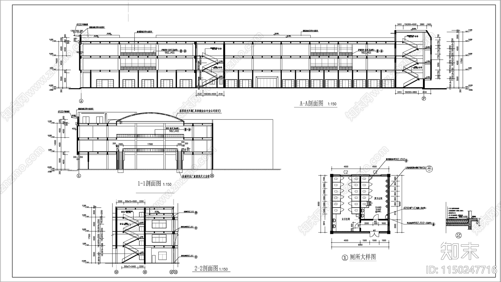 大型商业广场建筑cad施工图下载【ID:1150247716】