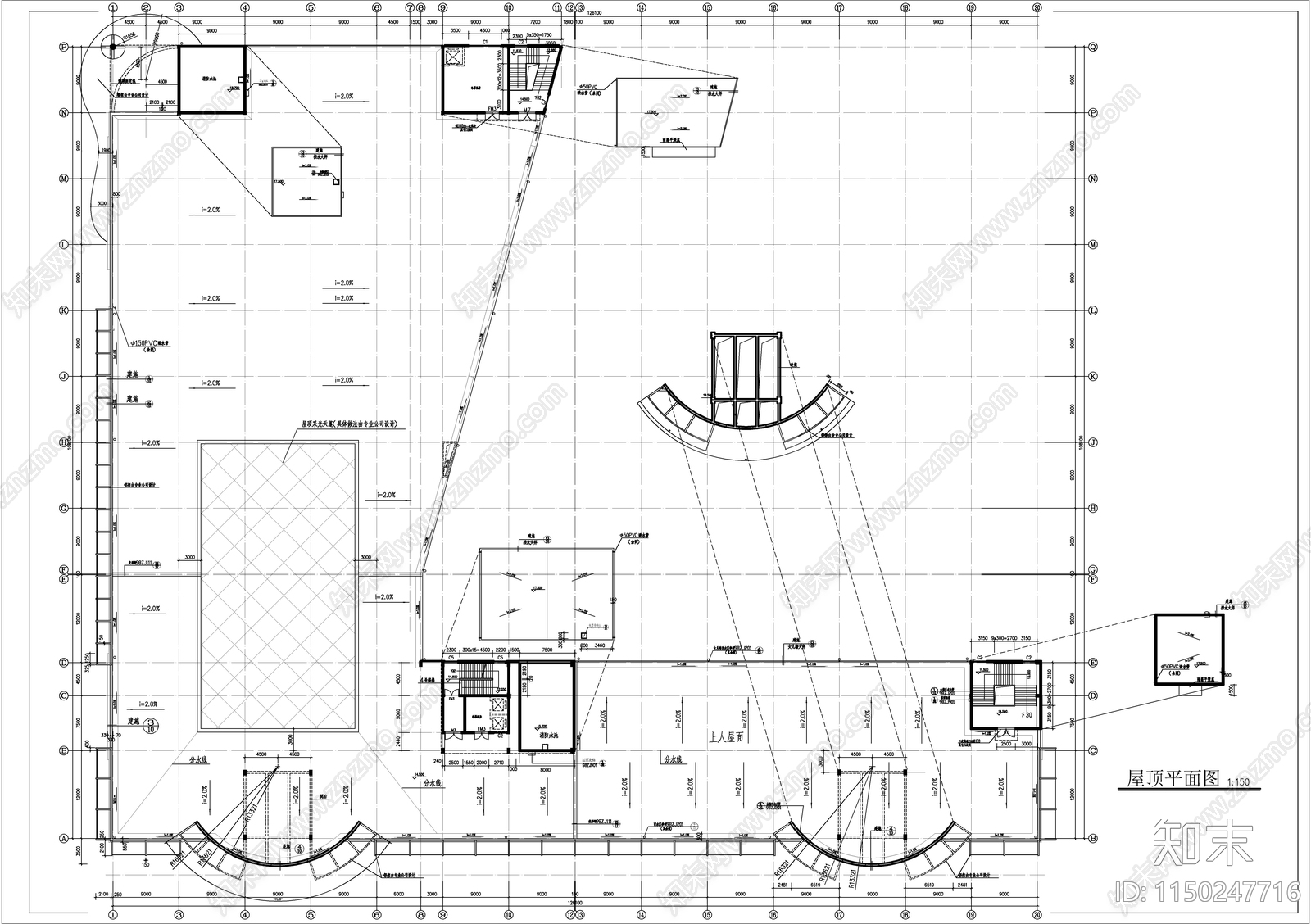 大型商业广场建筑cad施工图下载【ID:1150247716】