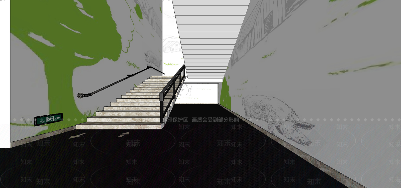 现代农业展厅楼梯间SU模型下载【ID:1150252001】