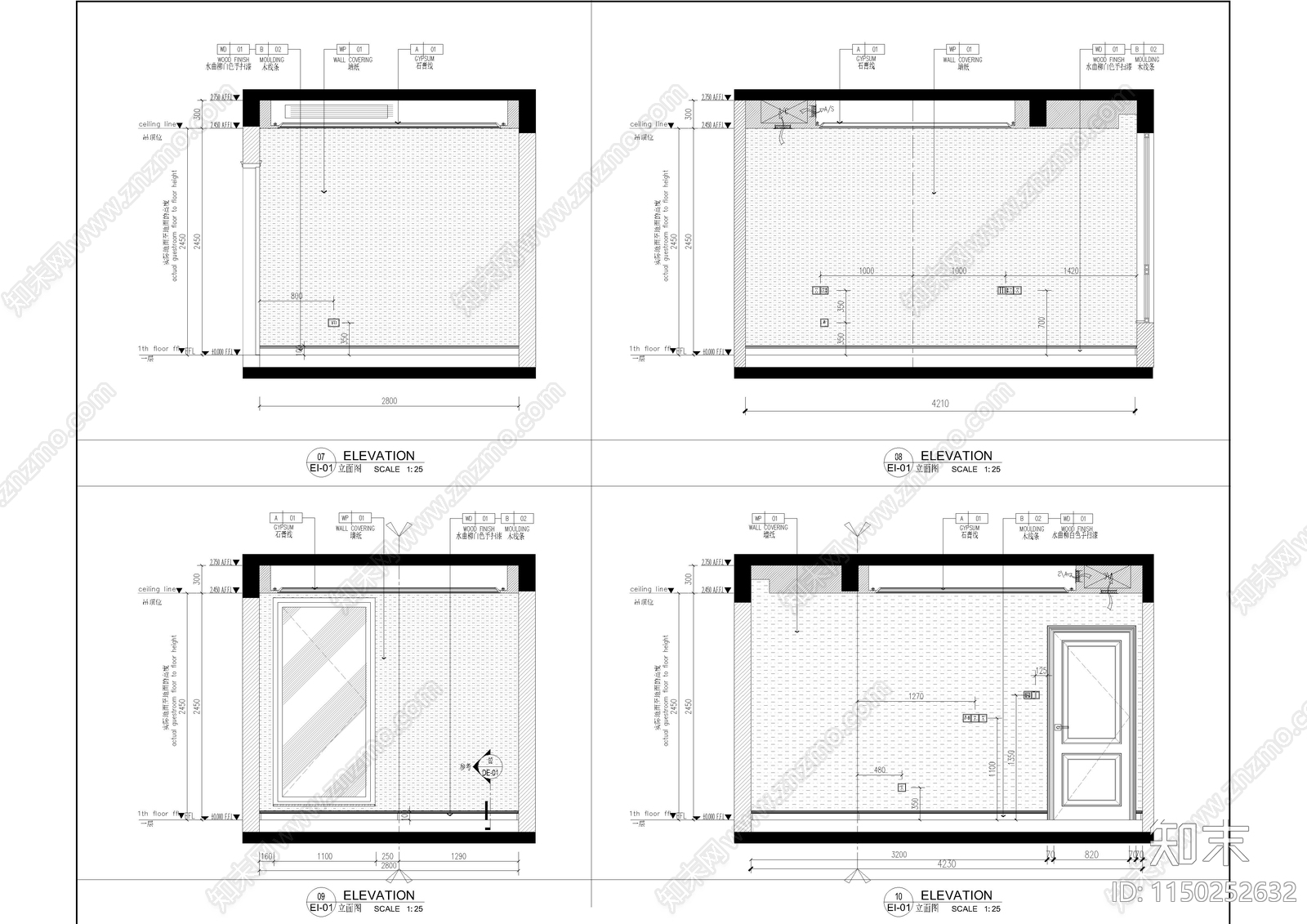 复式B3户型封楼板下叠别墅室内施工图下载【ID:1150252632】