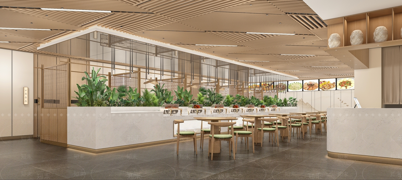 现代自助餐厅3D模型下载【ID:1150254916】