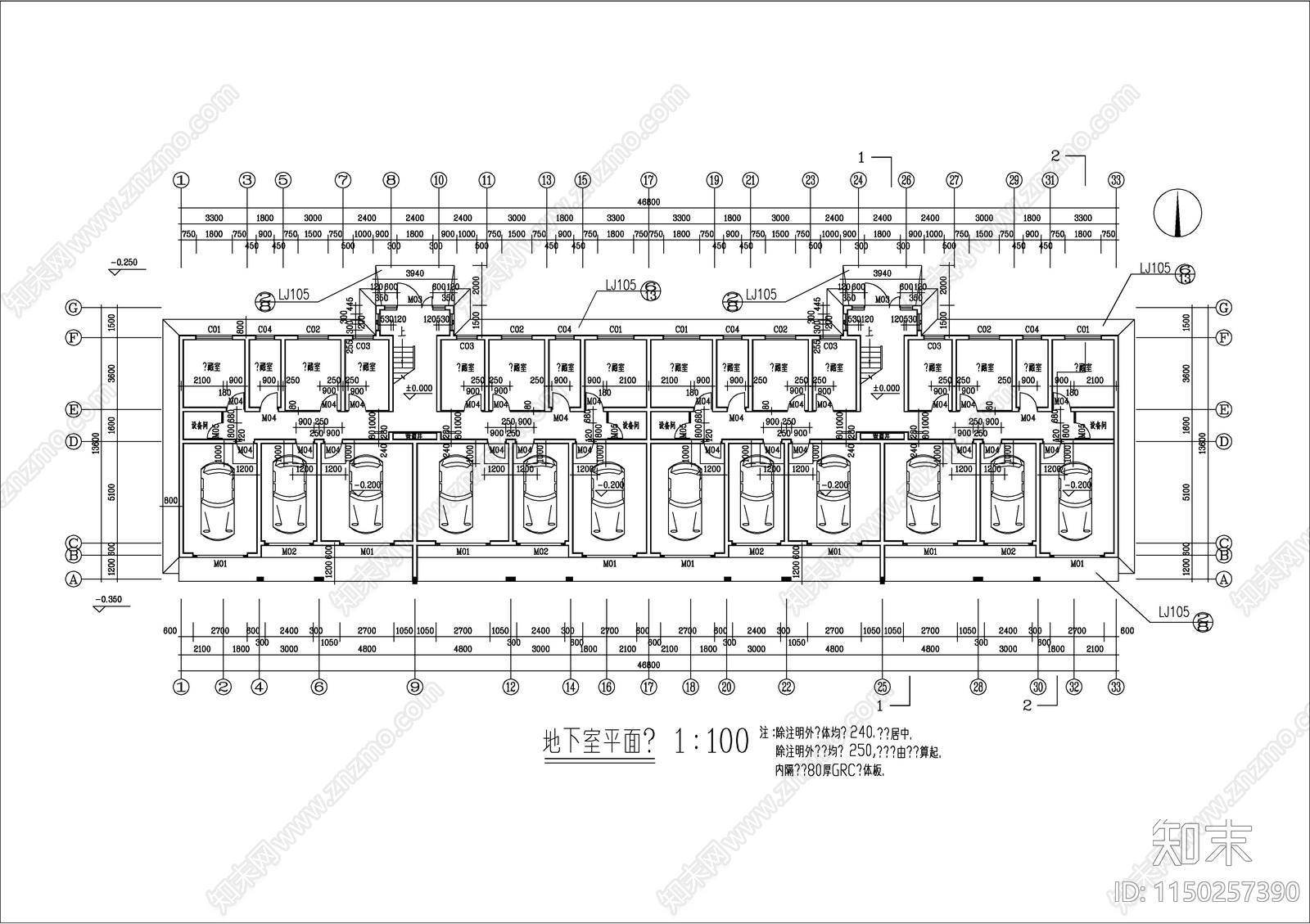 花园小区住宅楼建筑cad施工图下载【ID:1150257390】