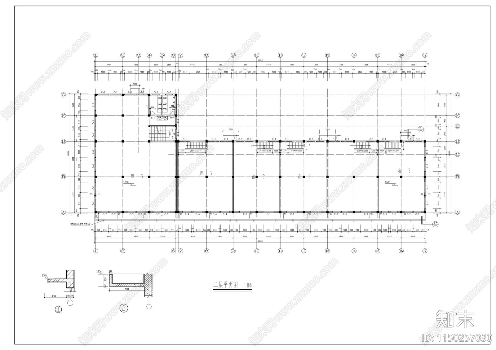 商业街建筑cad施工图下载【ID:1150257030】