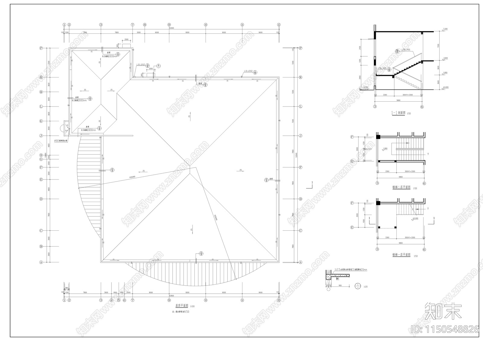 职工食堂建筑cad施工图下载【ID:1150548826】