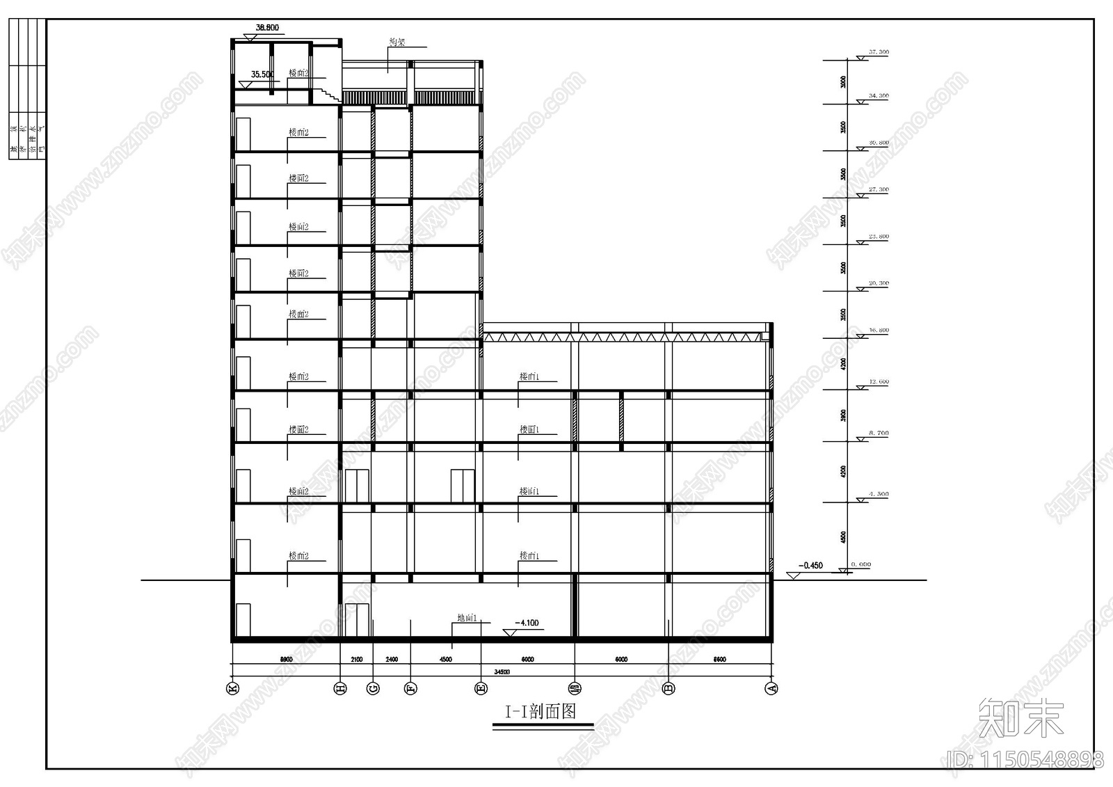 办公综合楼建筑cad施工图下载【ID:1150548898】