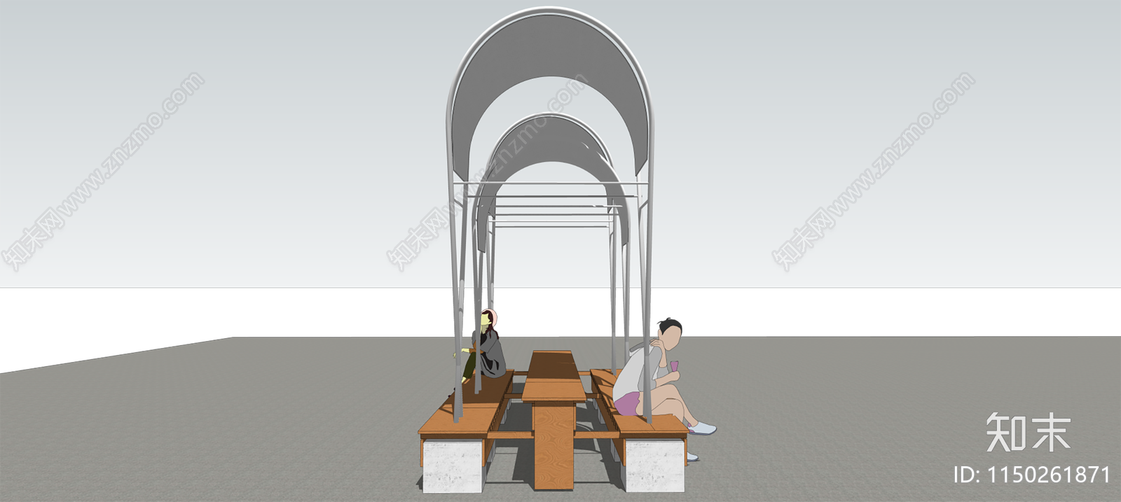 现代户外桌椅组合SU模型下载【ID:1150261871】