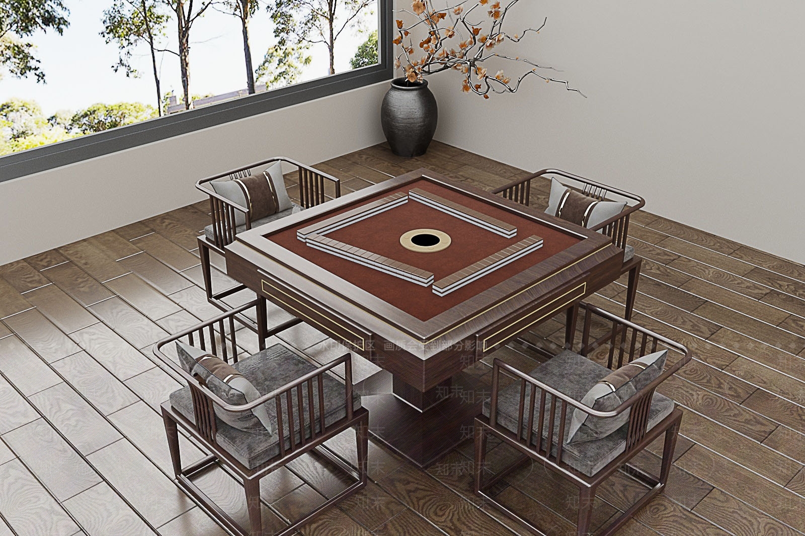 新中式麻将桌3D模型下载【ID:1150281570】