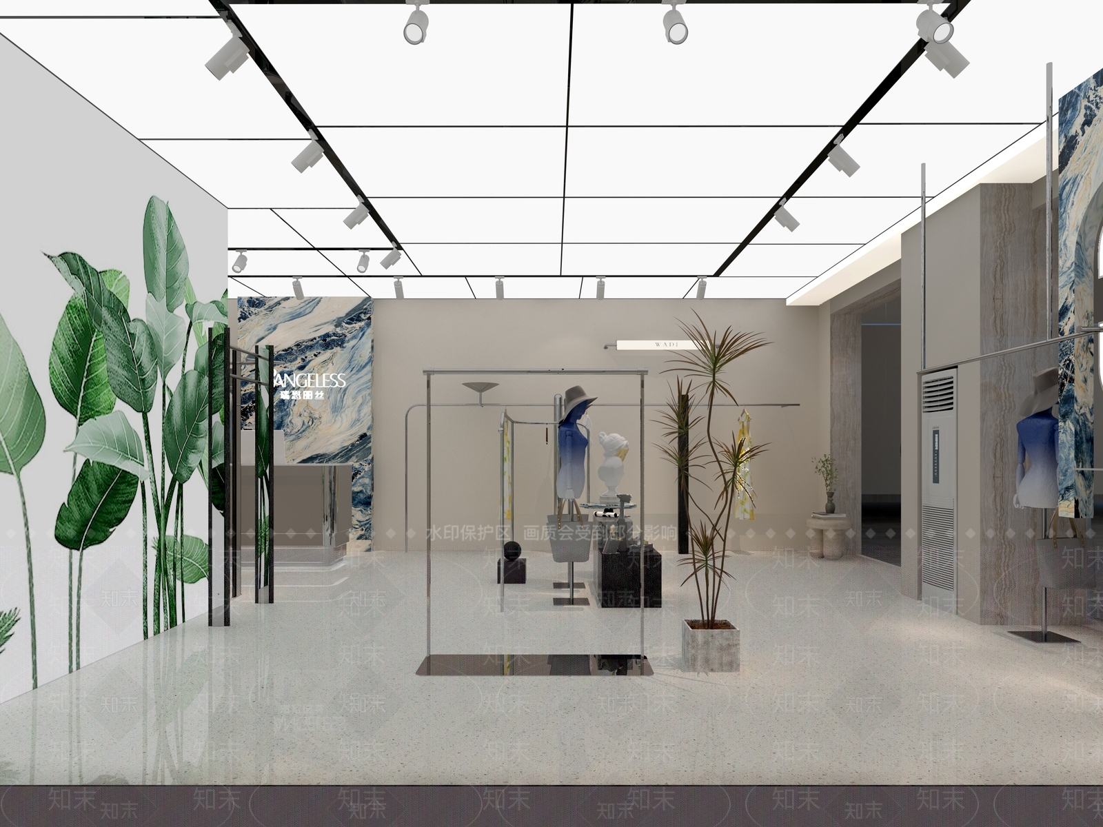 现代服装鞋店3D模型下载【ID:1150264624】