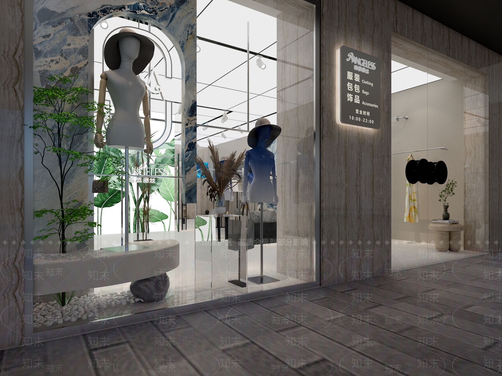 现代服装鞋店3D模型下载【ID:1150264624】