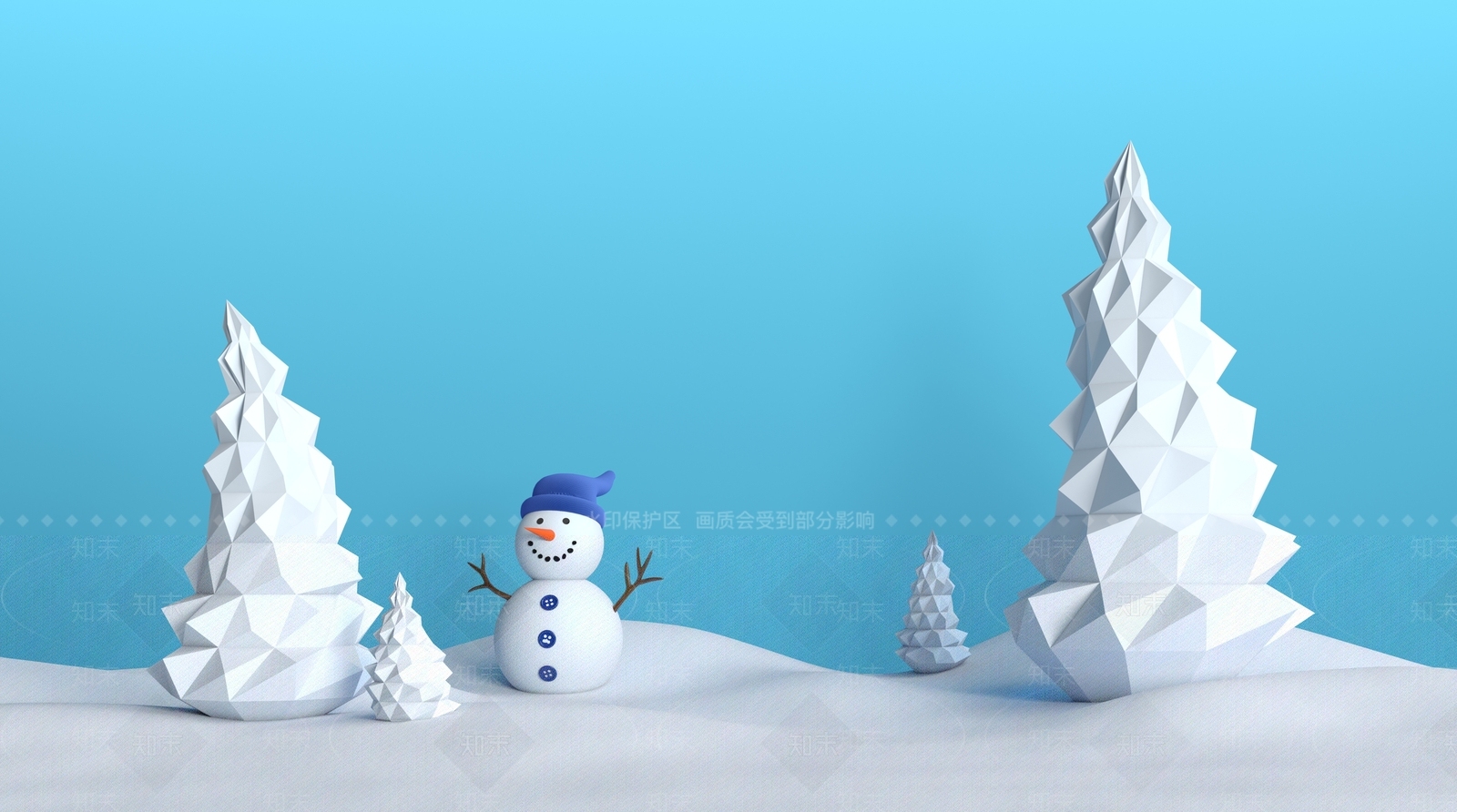 现代冬季雪人美陈3D模型下载【ID:1150267344】