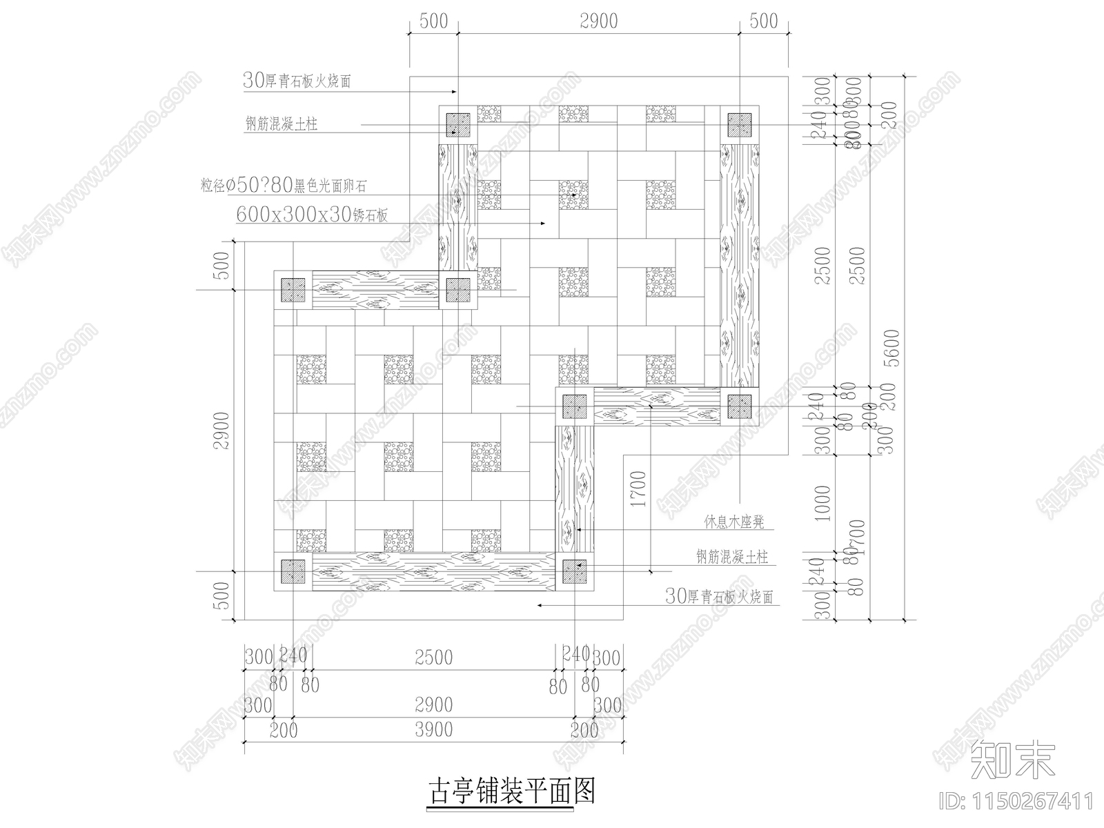 现代公园景观地面cad施工图下载【ID:1150267411】