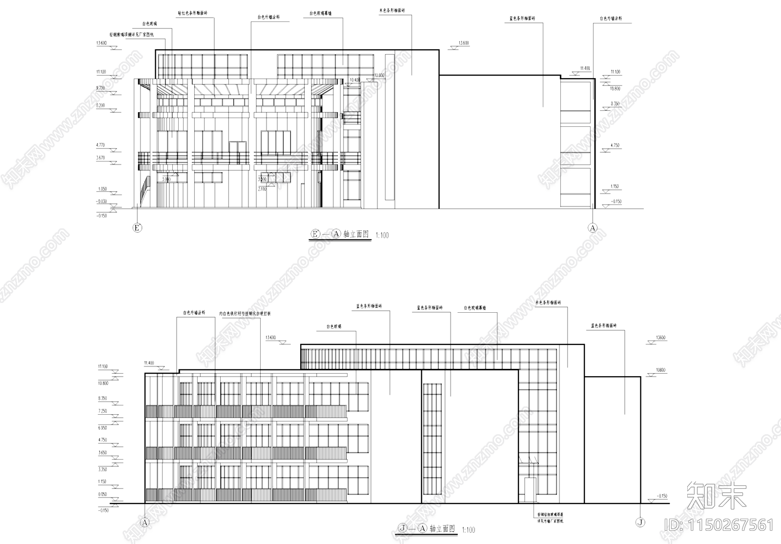 现代杭州和美地产住宅小区幼儿园建筑cad施工图下载【ID:1150267561】