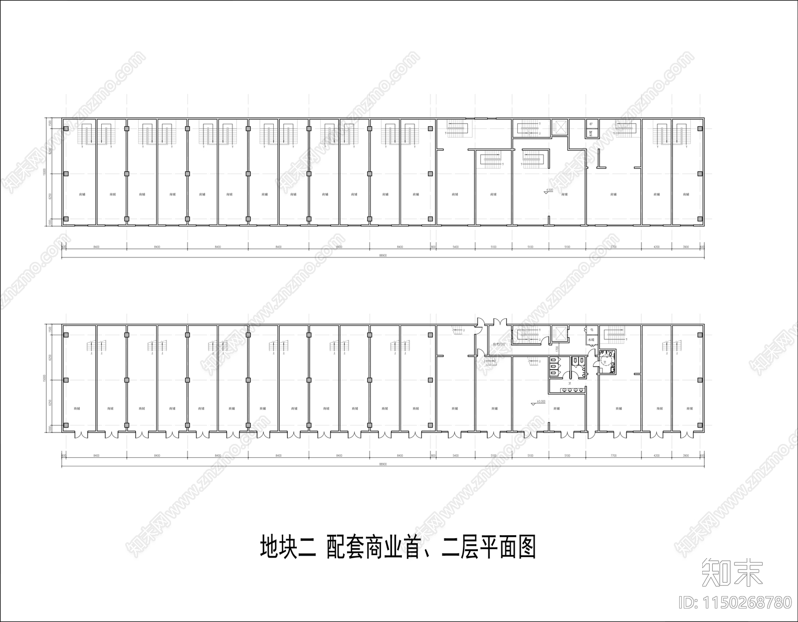 多层商业cad施工图下载【ID:1150268780】