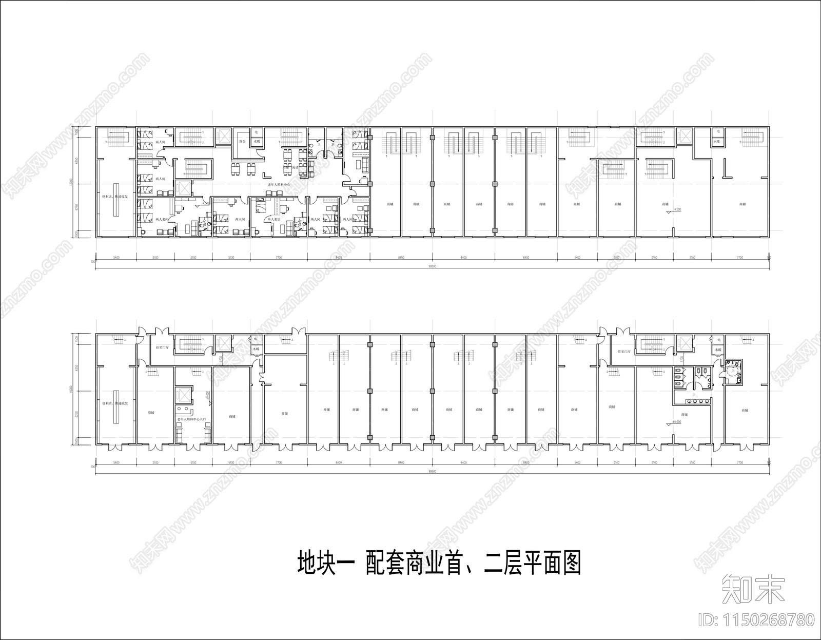 多层商业cad施工图下载【ID:1150268780】