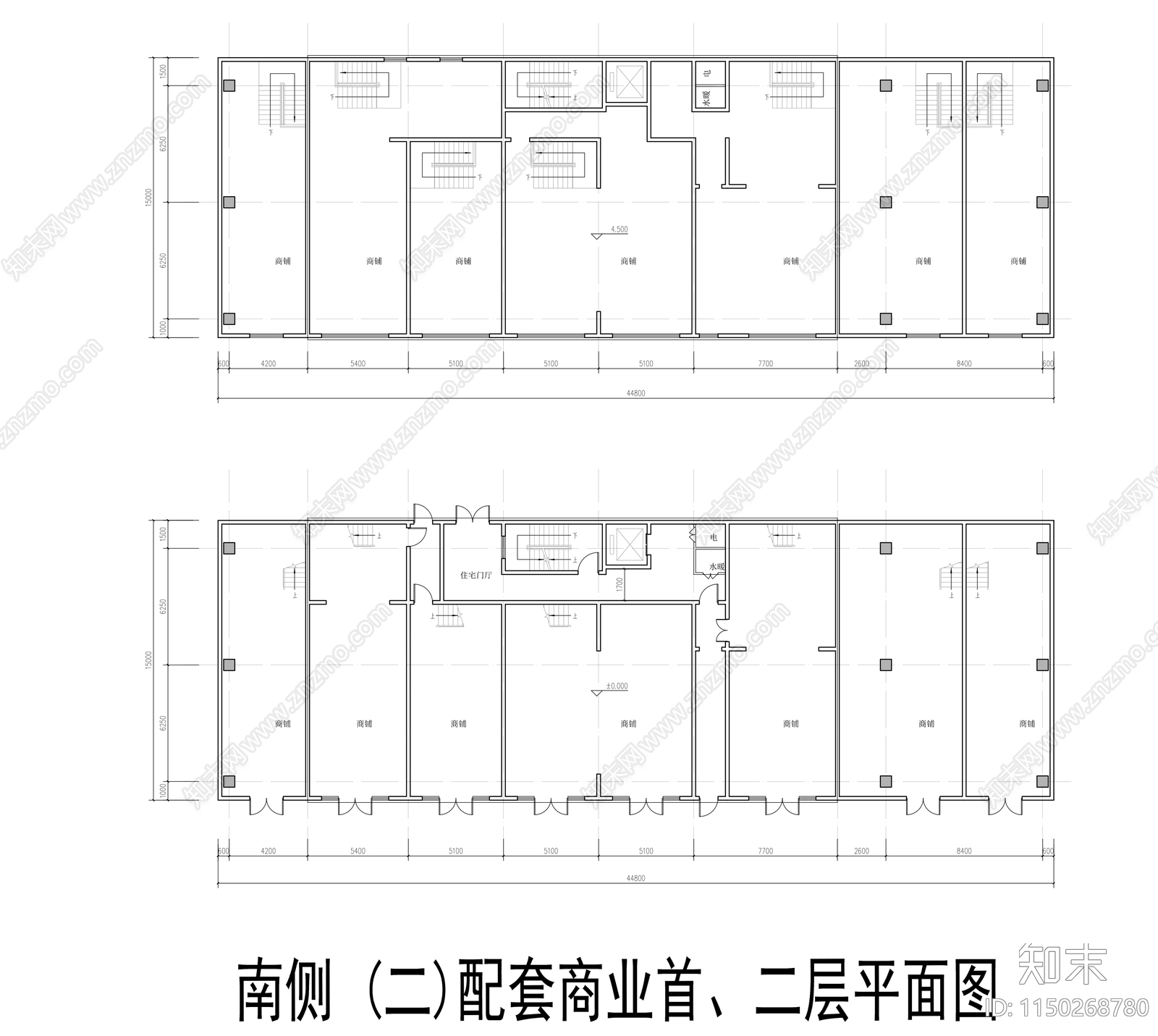 多层商业cad施工图下载【ID:1150268780】