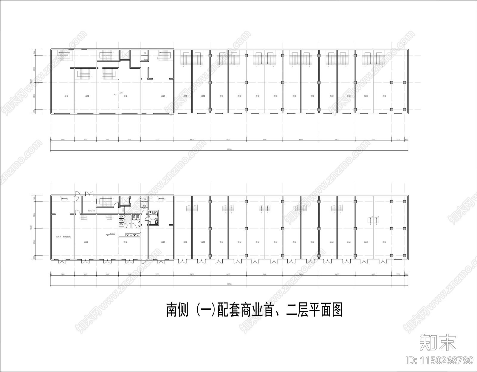 多层商业cad施工图下载【ID:1150268780】